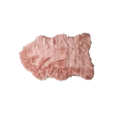 Homeroots 2 x 3 in. Sheepskin Rug - Dusty Rose 317263
